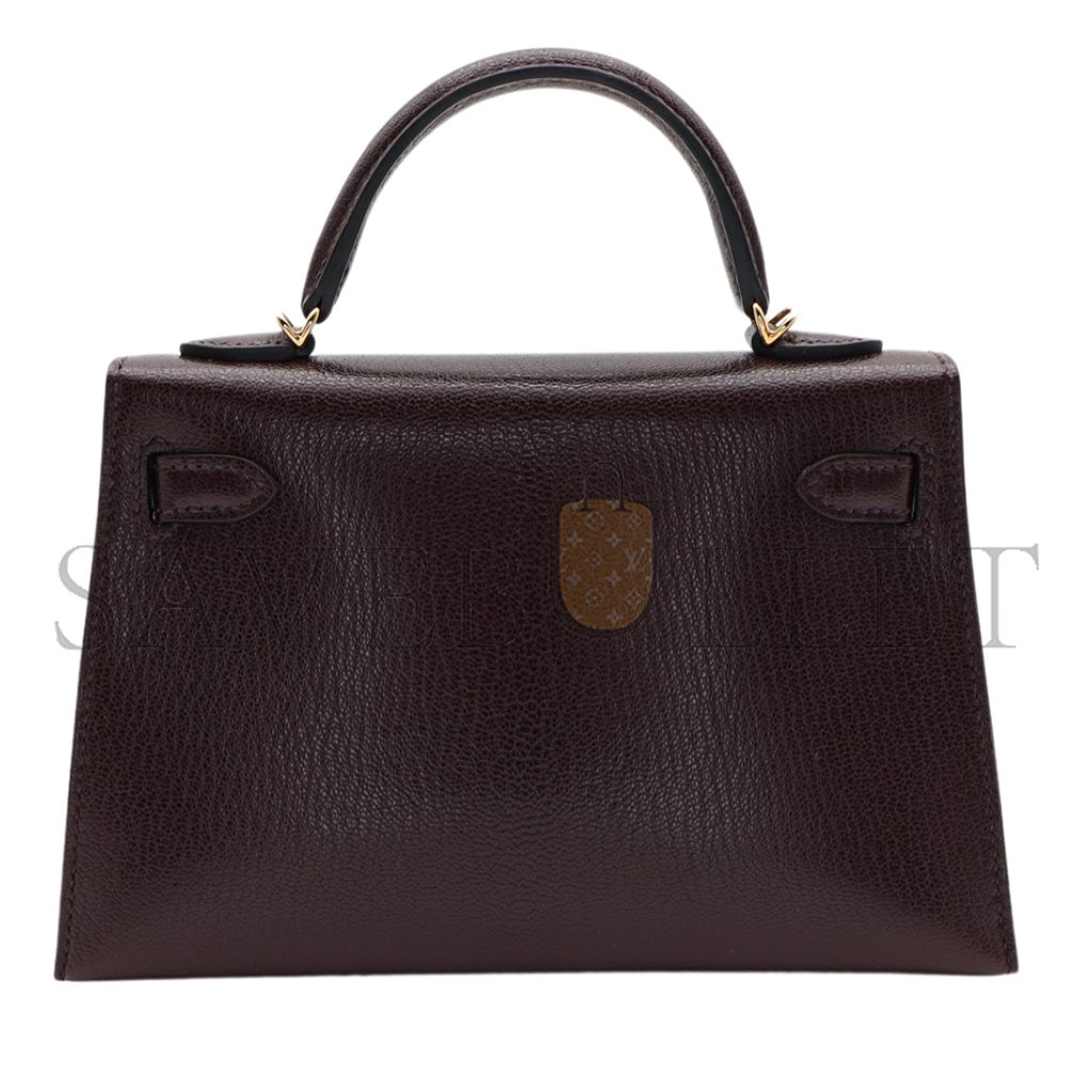 HERMÈS MASTER KELLY II SELLIER MINI ROUGE SELLIER CHEVRE LEATHER GOLD HARDWARE (19*12*5.5cm) 